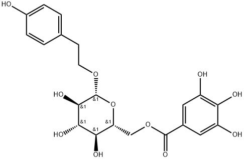 6'-O-没食子酰红景天苷 结构式