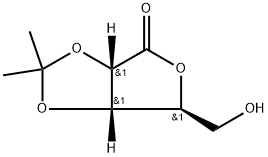 (3AS,6S,6AS)-6-(羟甲基)-2,2-二甲基二氢呋喃并[3,4-D][1,3]二噁戊环-4(3AH)-酮 结构式