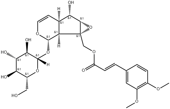 10-O-[(E)-3,4-Dimethoxycinnamoyl]-catalpol 结构式