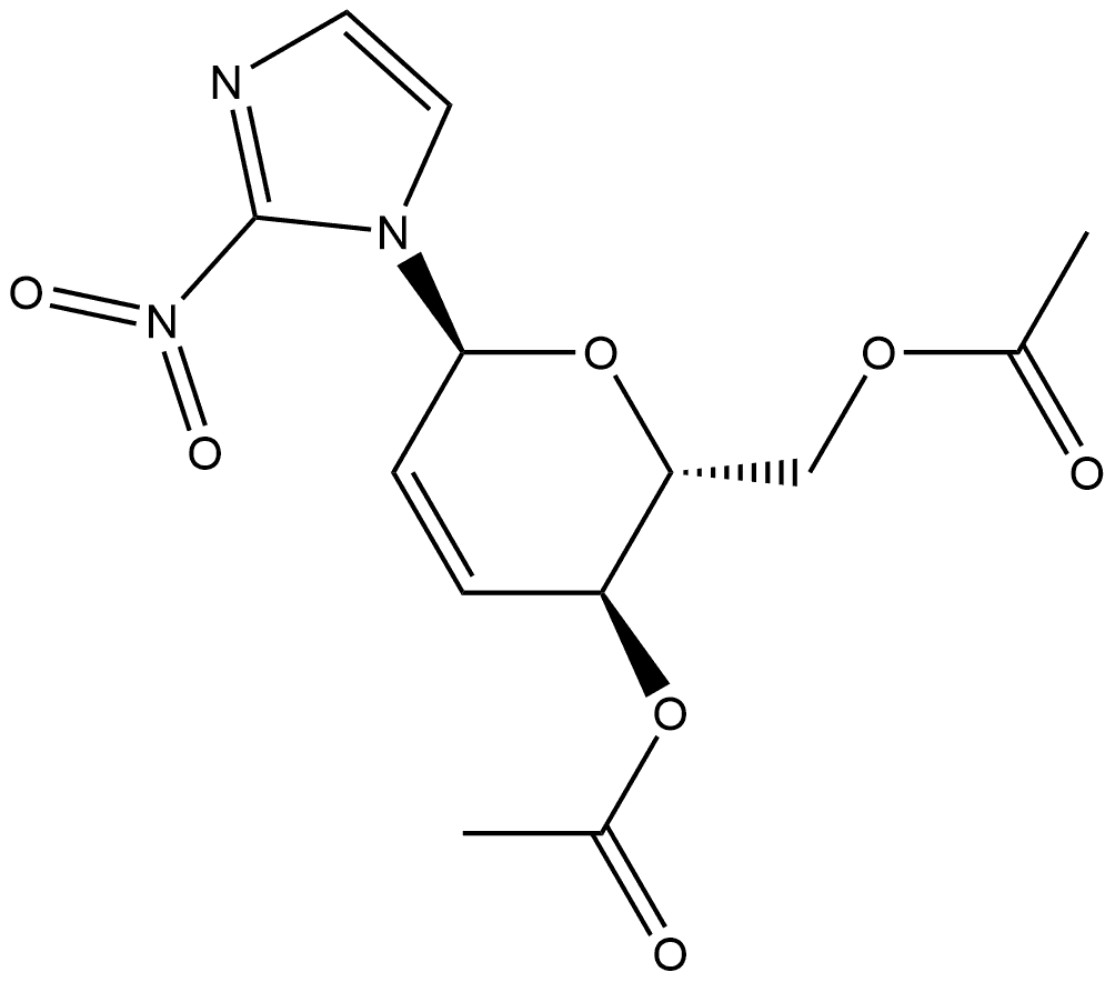 1H-Imidazole, 1-(4,6-di-O-acetyl-2,3-dideoxy-α-D-erythro-hex-2-enopyranosyl)-2-nitro- 结构式