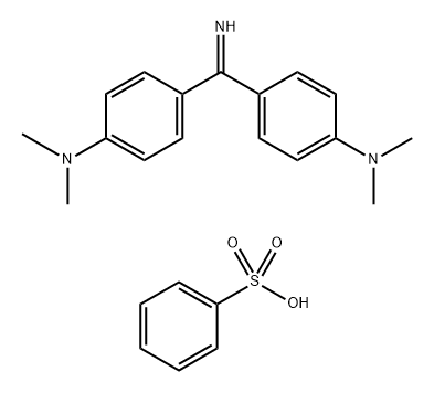 Benzenesulfonic acid, mono-C10-14-alkyl derivs., compds. with 4,4'-carbonimidoylbis[N,N-dimethylbenzenamine]  结构式