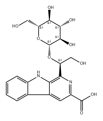 9H-Pyrido[3,4-b]indole-3-carboxylic acid, 1-[(1R)-1-(β-D-glucopyranosyloxy)-2-hydroxyethyl]- 结构式