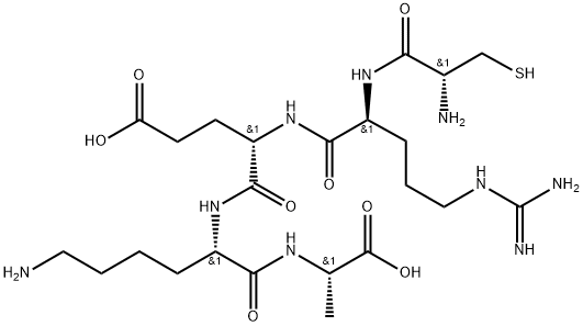 半胱氨酸-精氨酸-谷氨酸-赖氨酸-丙氨酸 结构式