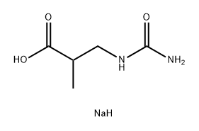 Propanoic acid, 3-[(aminocarbonyl)amino]-2-methyl-, sodium salt (1:1) 结构式