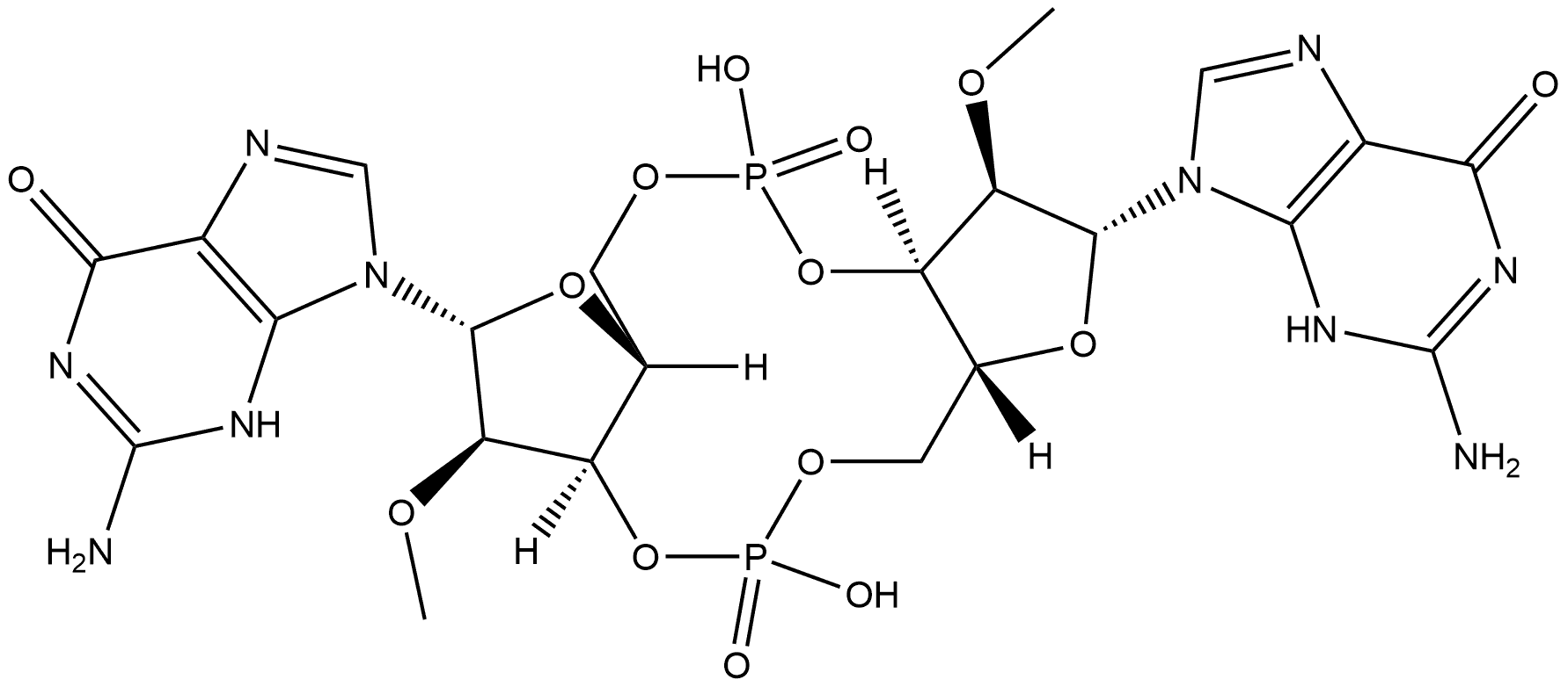 2',2''-Di-O-Me-c-diGMP 结构式