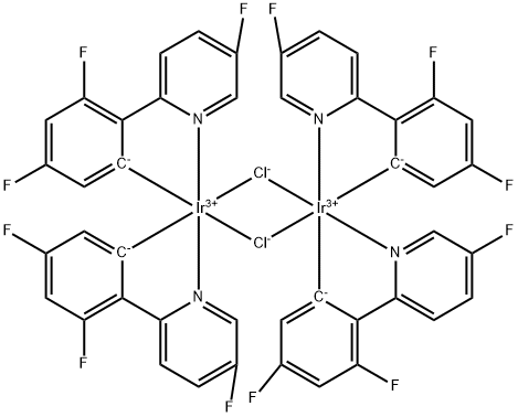 DI-Μ-CHLOROTETRAKIS[3,5-DIFLUORO-2-(5-FLUORO-2-PYRIDINYL-ΚN)PHENYL-ΚC]DIIRIDIUM 结构式