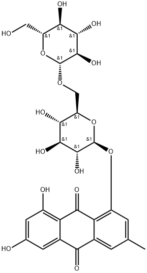 大黄素-1-O-Β-龙胆二糖苷 结构式