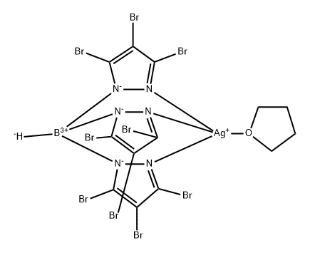 Silver, [hydrotris(3,4,5-tribromo-1H-pyrazolato-κN1)borato(1-)-κN2,κN2',κN2''](tetrahydrofuran)-, (T-4)- (9CI) 结构式