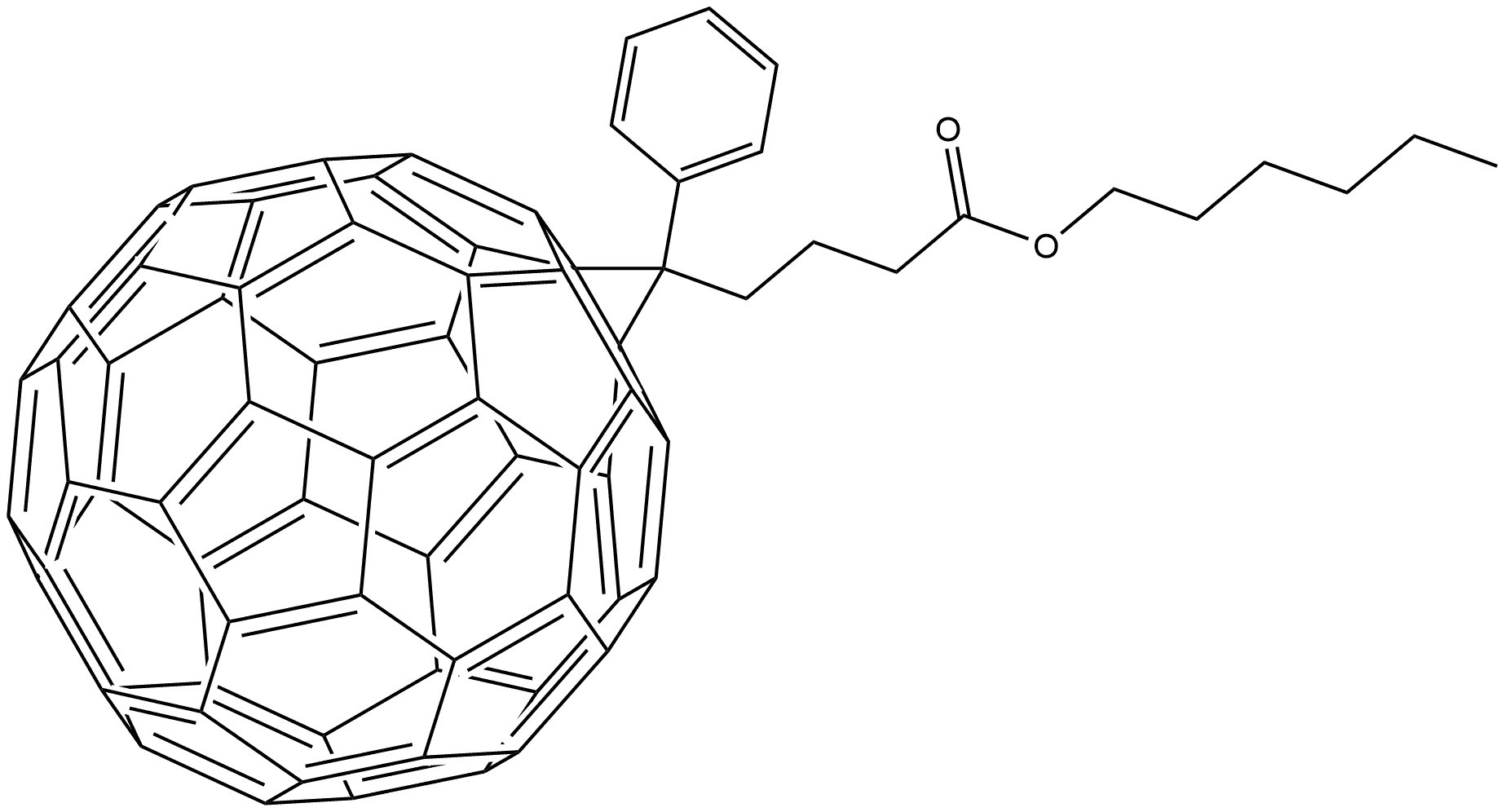 6,6]-苯基-C61丁酸正己酯 结构式