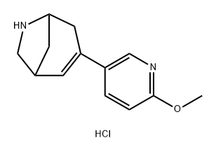 6-Azabicyclo[3.2.1]oct-2-ene, 3-(6-Methoxy-3-pyridinyl)-, hydrochloride (1:2) 结构式