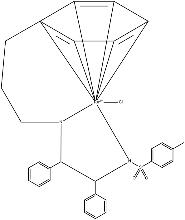 N-[(1S,2S)-1,2-二苯基-2-[[3-(Η6-苯基)丙基]氨基]乙基]-4-甲基苯磺酰胺]氯化钌 结构式