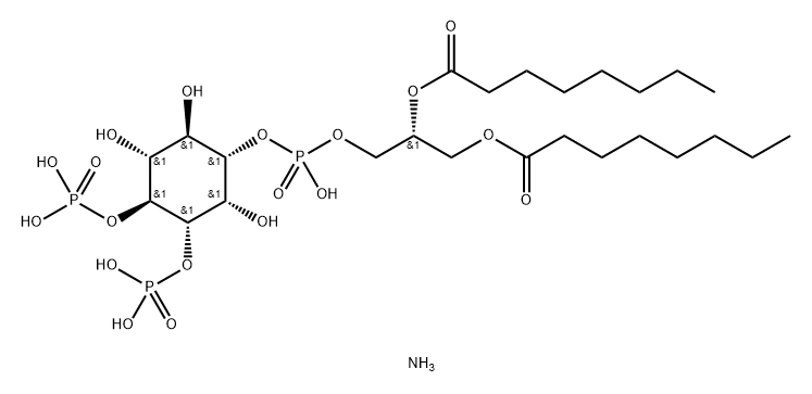 1,2-DIOCTANOYL-SN-GLYCERO-3-PHOSPHO-(1'-MYO-INOSITOL-3',4'-BISPHOSPHATE) (AMMONIUM SALT);08:0 PI(3;4)P2 结构式