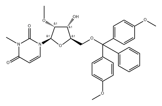 Uridine, 5'-O-[bis(4-methoxyphenyl)phenylmethyl]-3-methyl-2'-O-methyl- (9CI) 结构式