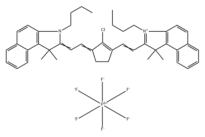 3-丁基-2- [2- [3- [2-(3-丁基-1,3-二氢-1,1-二甲基-2H-苯并[e]吲哚-2-亚烷基)亚乙基] -2-氯 -1-环戊烯-1-基]乙烯基] -1,1-二甲基-1H-苯并[e]六氟磷酸吲哚鎓(1：1) 结构式