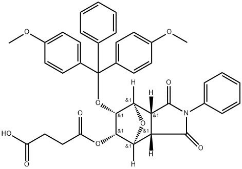 N-苯基-5-(琥珀酰氧基)-6-DMT-7-草酸双环[2.2.1]庚烷-2,3-二甲酰亚胺 结构式