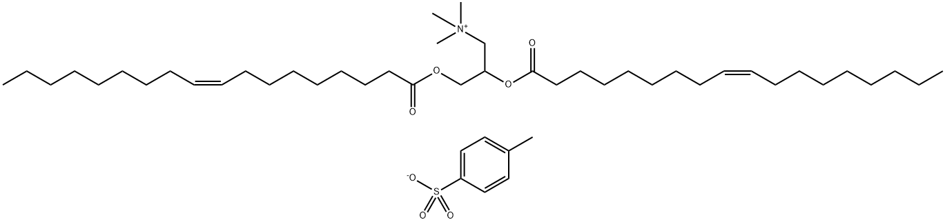 1-Propanaminium, N,N,N-trimethyl-2,3-bis[[(9Z)-1-oxo-9-octadecenyl]oxy]-, salt with 4-methylbenzenesulfonic acid (1:1) (9CI) 结构式