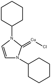 (1,3-二环己基-1,3-二氢-2H-咪唑-2-亚基)氯化铜 结构式