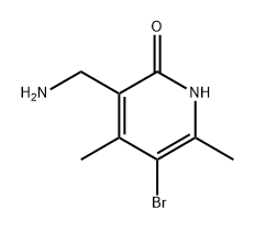 3-(aminomethyl)-5-bromo-4,6-dimethyl-1H-pyridin-2-one 结构式