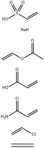 2-Propenoic acid, polymer with chloroethene, ethene, ethenyl acetate, 2-propenamide and sodium ethenesulfonate 结构式