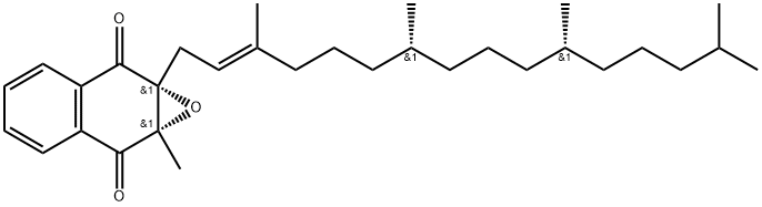 Naphth[2,3-b]oxirene-2,7-dione, 1a,7a-dihydro-1a-methyl-7a-(3,7,11,15-tetramethyl-2-hexadecenyl)-, [1aS-[1aα,7aα(2E,7S*,11S*)]]- (9CI) 结构式