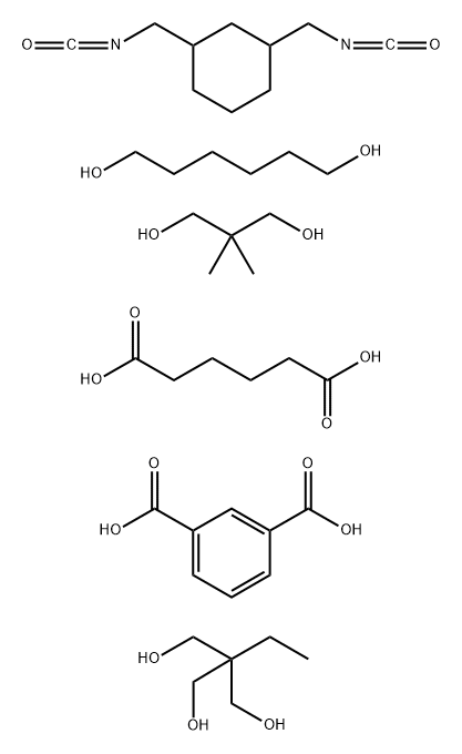 1,3-Benzenedicarboxylic acid, polymer with 1,3-bis(isocyanatomethyl)cyclohexane, 2,2-dimethyl-1,3-propanediol, 2-ethyl-2-(hydroxymethyl)-1,3-propanediol, hexanedioic acid and 1,6-hexanediol 结构式