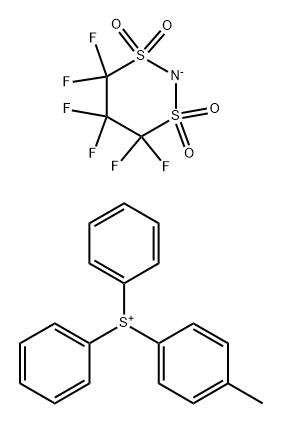 SULFONIUM, (4-METHYLPHENYL)DIPHENYL-, SALT WITH 4,4,5,5,6,6-HEXAFLUORODIHYDRO-4H-1,3,2-DITHIAZINE 1, 结构式