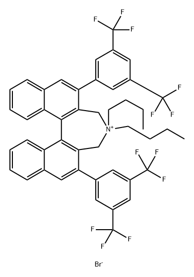 3H-Dinaphth[2,1-c:1',2'-e]azepinium, 2,6-bis[3,5-bis(trifluoromethyl)phenyl]-4,4-dibutyl-4,5-dihydro-, bromide (1:1), (11bS)- 结构式