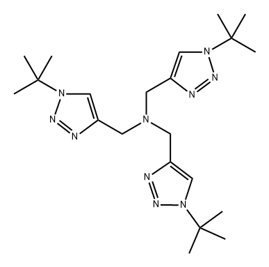 1H-1,2,3-三唑-4-甲胺,1-(1,1-二甲基乙基)-N,N-双[[1-(1,1-二甲基乙基)-1H-1,2,3-三唑-4-基]甲基]- 结构式