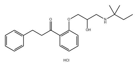 1-Propanone, 1-[2-[3-[(1,1-dimethylpropyl)amino]-2-hydroxypropoxy]phenyl]-3-phenyl-, hydrochloride (9CI) 结构式