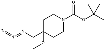 1-Piperidinecarboxylic acid, 4-(azidomethyl)-4-methoxy-, 1,1-dimethylethyl ester 结构式