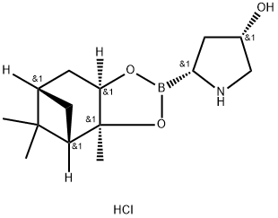 3-Pyrrolidinol, 5-[(3aS,4S,6S,7aR)-hexahydro-3a,5,5-trimethyl-4,6-methano-1,3,2-benzodioxaborol-2-yl]-, hydrochloride (1:1), (3S,5R)- 结构式