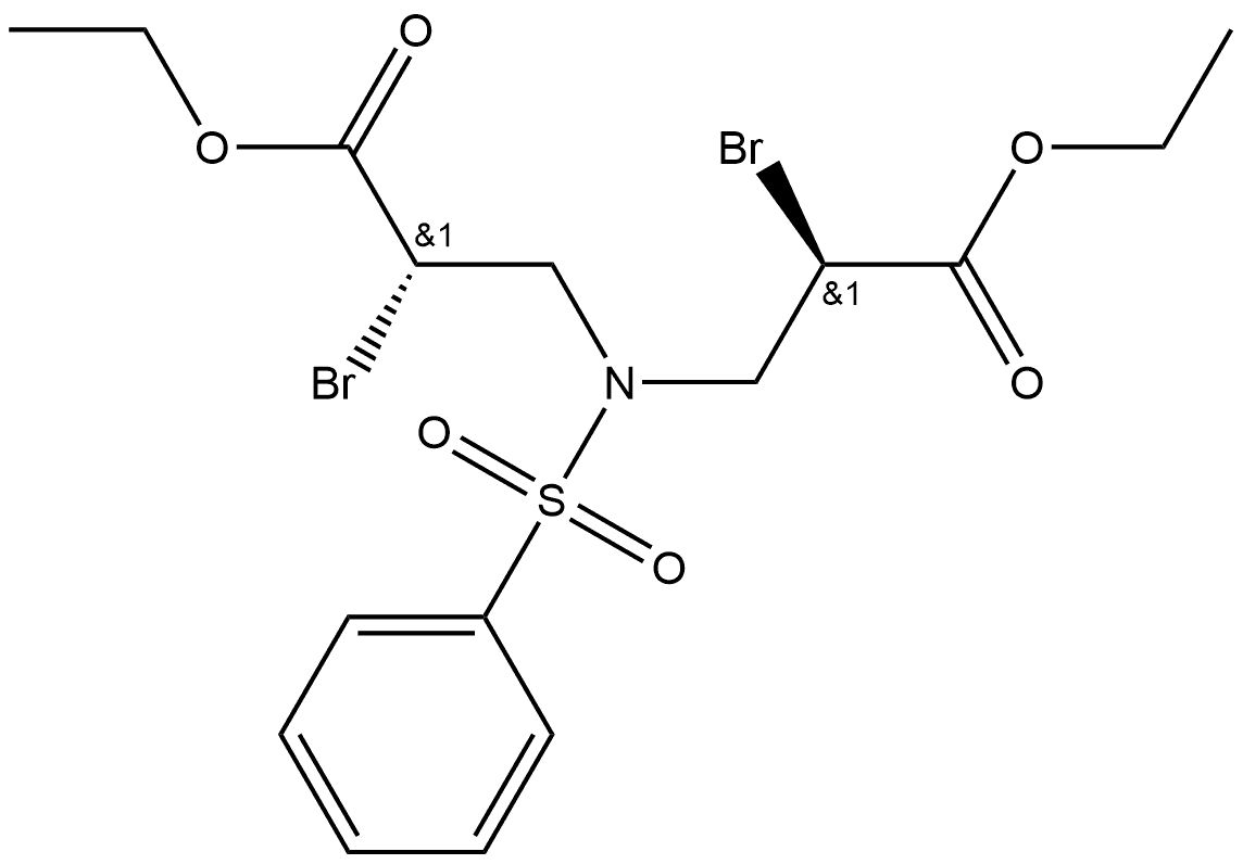 Propanoic acid, 3,3'-[(phenylsulfonyl)imino]bis[2-bromo-, diethyl ester, (2R,2'S)- (9CI) 结构式