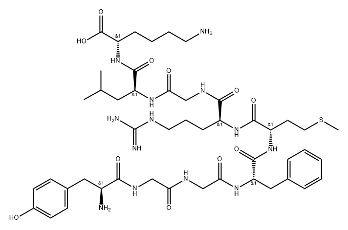 enkephalin-Met, Arg(6)-Gly(7)-Leu(8)-Lys(9)- 结构式