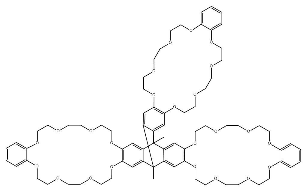 三蝶烯衍生物三冠醚 结构式