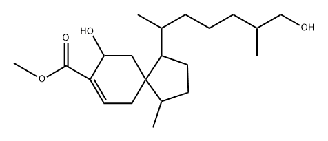 Spiro[4.5]dec-7-ene-8-carboxylic acid, 9-hydroxy-1-(6-hydroxy-1,5-dimethylhexyl)-4-methyl-, methyl ester, [1S-[1α(1R*,5S*),4β,5β(S*)]]- (9CI) 结构式