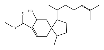 Spiro[4.5]dec-7-ene-8-carboxylic acid, 1-(1,5-dimethyl-4-hexenyl)-9-hydroxy-4-methyl-, methyl ester, [1S-[1α(R*),4β,5β(S*)]]- (9CI) 结构式