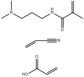 2-丙烯酸与N-[3-二甲氨基丙基]-2-甲基-2-丙烯酰胺、2-丙烯腈和铵盐的聚合物 结构式