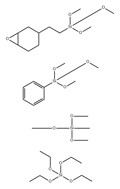 Silicic acid (H4SiO4), tetraethyl ester, polymer with trimethoxymethylsilane, (trimethoxysilyl)benzene and 3-[2-(trimethoxysilyl)ethyl]-7-oxabicyclo[4.1.0]heptane 结构式