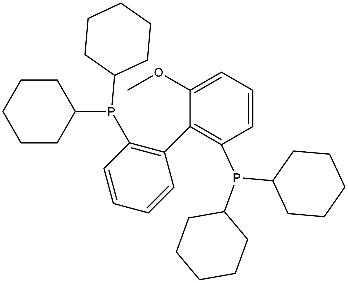 (+)-1,1′-(6-甲氧基[1,1′-联苯]-2,2′-二基)双[1,1-二环己基膦 结构式