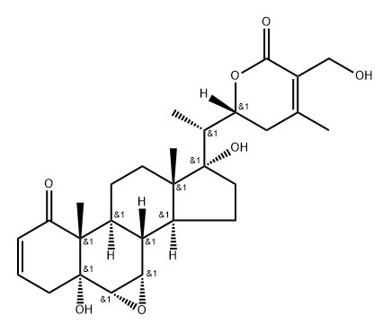 Ergosta-2,24-dien-26-oic acid, 6,7-epoxy-5,17,22,27-tetrahydroxy-1-oxo-, δ-lactone, (5α,6α,7α,22R)- 结构式