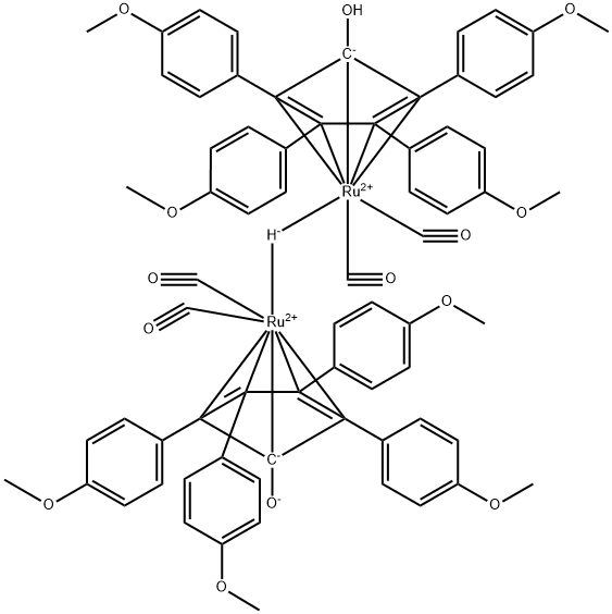 1-羟基四(4-甲氧基苯基)环戊二烯四羰基二钌 结构式