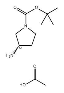 S-1-BOC-3-氨基吡咯烷醋酸盐 结构式