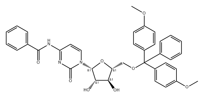 N4-Benzo yl-5’-O-(4,4’-dimethoxytrityl)-aracytidine 结构式