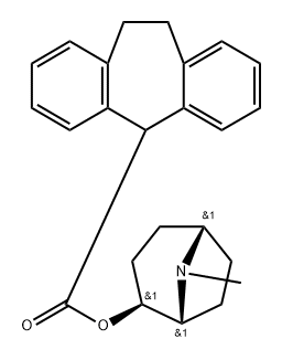 [1R,5S,(-)]-Tropane-2β-yl=10,11-dihydro-5H-dibenzo[a,d]cycloheptene-5-carboxylate 结构式