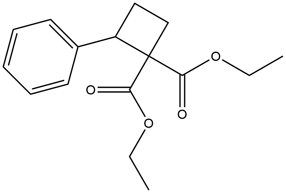 1,1-Cyclobutanedicarboxylic acid, 2-phenyl-, 1,1-diethyl ester 结构式
