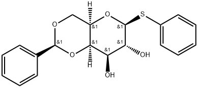 (2S,4AR,6S,7R,8R,8AR)-2-苯基-6-(苯基硫基)六氢吡喃并[3,2-D][1,3]二噁英-7,8-二醇 结构式