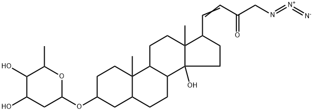 24-azido-3-((2,6-dideoxy-beta-hexapyranosyl)oxy)-14-hydroxy-21-norchol-20(22)-en-23-one 结构式