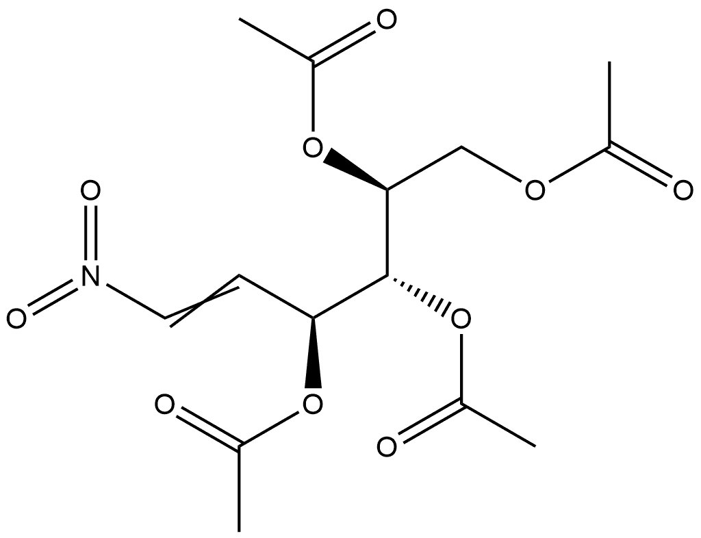 L-arabino-Hex-1-enitol, 1,2-dideoxy-1-nitro-, 3,4,5,6-tetraacetate 结构式