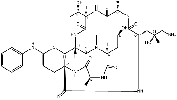 ((R)-4-Hydroxy-4-methyl-Orn)-Phalloidin 结构式