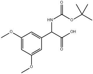 2-((叔丁氧羰基)氨基)-2-(3,5-二甲氧基苯基)乙酸 结构式
